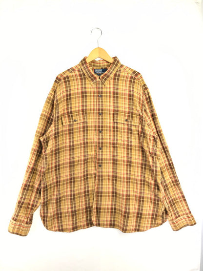 【中古品】【メンズ】 RALPH LAUREN ラルフローレン SPORT CARRINGTON スポーツ キャリンントン 90's LS FLANNEL WORK SHIRT 90年代 フランネルシャツ シャツ 146-260611-rt-15-tagh サイズ：XXL カラー：ブラウン 万代Net店