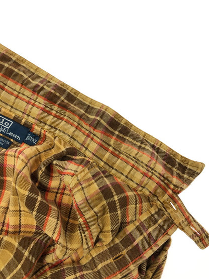 【中古品】【メンズ】 RALPH LAUREN ラルフローレン SPORT CARRINGTON スポーツ キャリンントン 90's LS FLANNEL WORK SHIRT 90年代 フランネルシャツ シャツ 146-260611-rt-15-tagh サイズ：XXL カラー：ブラウン 万代Net店