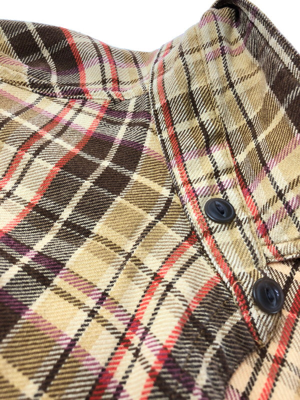 【中古品】【メンズ】 RALPH LAUREN ラルフローレン SPORT CARRINGTON スポーツ キャリンントン 90's LS FLANNEL WORK SHIRT 90年代 フランネルシャツ シャツ 146-260611-rt-15-tagh サイズ：XXL カラー：ブラウン 万代Net店