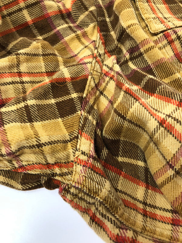 【中古品】【メンズ】 RALPH LAUREN ラルフローレン SPORT CARRINGTON スポーツ キャリンントン 90's LS FLANNEL WORK SHIRT 90年代 フランネルシャツ シャツ 146-260611-rt-15-tagh サイズ：XXL カラー：ブラウン 万代Net店