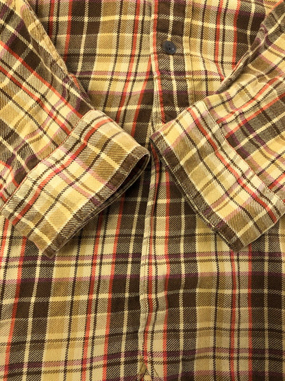 【中古品】【メンズ】 RALPH LAUREN ラルフローレン SPORT CARRINGTON スポーツ キャリンントン 90's LS FLANNEL WORK SHIRT 90年代 フランネルシャツ シャツ 146-260611-rt-15-tagh サイズ：XXL カラー：ブラウン 万代Net店