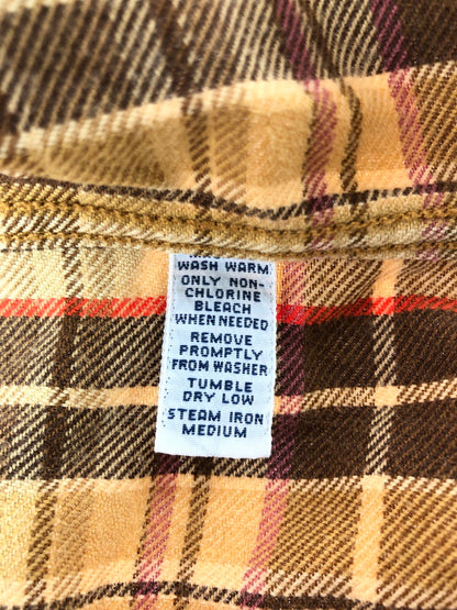 【中古品】【メンズ】 RALPH LAUREN ラルフローレン SPORT CARRINGTON スポーツ キャリンントン 90's LS FLANNEL WORK SHIRT 90年代 フランネルシャツ シャツ 146-260611-rt-15-tagh サイズ：XXL カラー：ブラウン 万代Net店