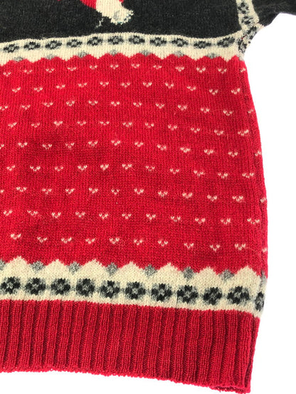 【現状渡し品】【メンズ】 WOOLRICH ウールリッチ 80's WOOL KNIT SWEATER DUCK 9638 80年代 ウールニット セーター ヴィンテージ トップス 146-260913-rt-13-tagh サイズ：XL カラー：ブラック/レッド 万代Net店