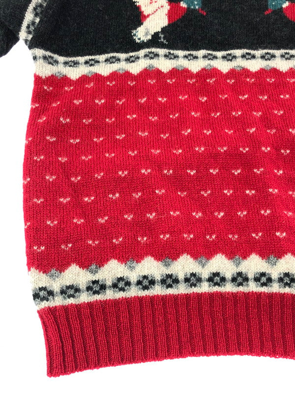 【現状渡し品】【メンズ】 WOOLRICH ウールリッチ 80's WOOL KNIT SWEATER DUCK 9638 80年代 ウールニット セーター ヴィンテージ トップス 146-260913-rt-13-tagh サイズ：XL カラー：ブラック/レッド 万代Net店