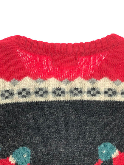 【現状渡し品】【メンズ】 WOOLRICH ウールリッチ 80's WOOL KNIT SWEATER DUCK 9638 80年代 ウールニット セーター ヴィンテージ トップス 146-260913-rt-13-tagh サイズ：XL カラー：ブラック/レッド 万代Net店