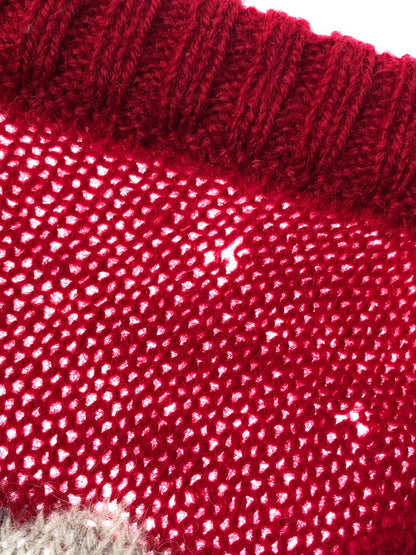 【現状渡し品】【メンズ】 WOOLRICH ウールリッチ 80's WOOL KNIT SWEATER DUCK 9638 80年代 ウールニット セーター ヴィンテージ トップス 146-260913-rt-13-tagh サイズ：XL カラー：ブラック/レッド 万代Net店