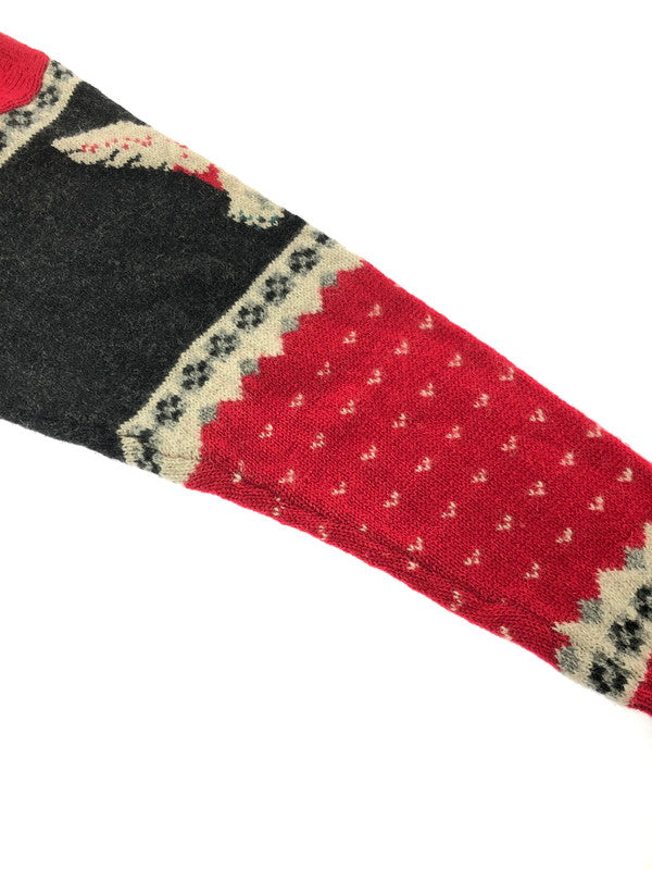 【現状渡し品】【メンズ】 WOOLRICH ウールリッチ 80's WOOL KNIT SWEATER DUCK 9638 80年代 ウールニット セーター ヴィンテージ トップス 146-260913-rt-13-tagh サイズ：XL カラー：ブラック/レッド 万代Net店