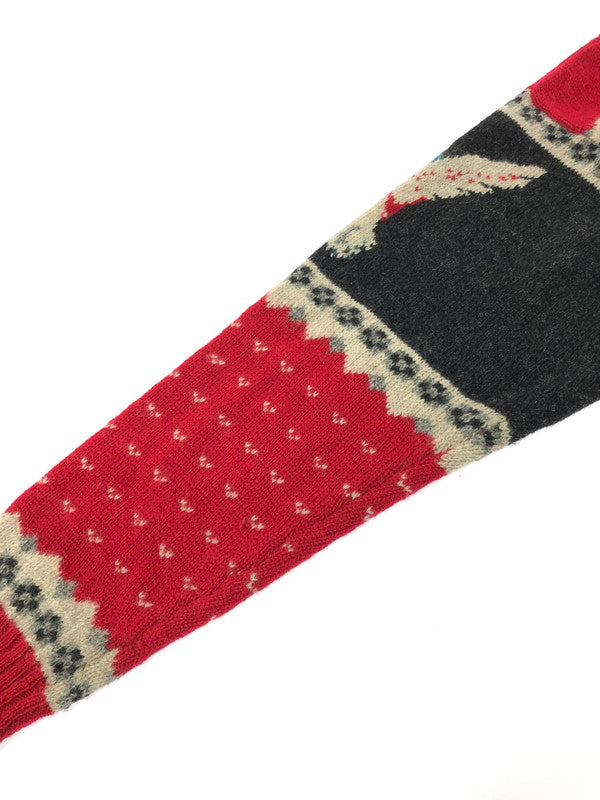 【現状渡し品】【メンズ】 WOOLRICH ウールリッチ 80's WOOL KNIT SWEATER DUCK 9638 80年代 ウールニット セーター ヴィンテージ トップス 146-260913-rt-13-tagh サイズ：XL カラー：ブラック/レッド 万代Net店
