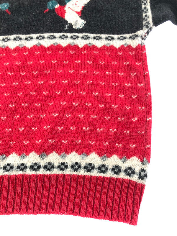 【現状渡し品】【メンズ】 WOOLRICH ウールリッチ 80's WOOL KNIT SWEATER DUCK 9638 80年代 ウールニット セーター ヴィンテージ トップス 146-260913-rt-13-tagh サイズ：XL カラー：ブラック/レッド 万代Net店