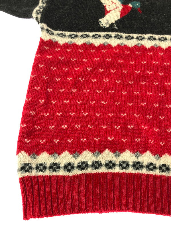 【現状渡し品】【メンズ】 WOOLRICH ウールリッチ 80's WOOL KNIT SWEATER DUCK 9638 80年代 ウールニット セーター ヴィンテージ トップス 146-260913-rt-13-tagh サイズ：XL カラー：ブラック/レッド 万代Net店