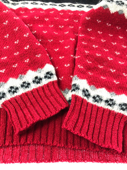 【現状渡し品】【メンズ】 WOOLRICH ウールリッチ 80's WOOL KNIT SWEATER DUCK 9638 80年代 ウールニット セーター ヴィンテージ トップス 146-260913-rt-13-tagh サイズ：XL カラー：ブラック/レッド 万代Net店