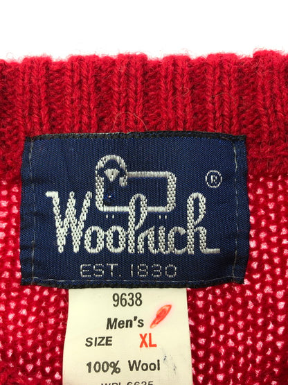 【現状渡し品】【メンズ】 WOOLRICH ウールリッチ 80's WOOL KNIT SWEATER DUCK 9638 80年代 ウールニット セーター ヴィンテージ トップス 146-260913-rt-13-tagh サイズ：XL カラー：ブラック/レッド 万代Net店