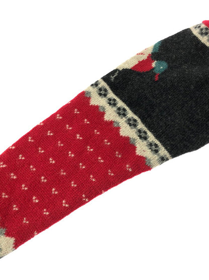 【現状渡し品】【メンズ】 WOOLRICH ウールリッチ 80's WOOL KNIT SWEATER DUCK 9638 80年代 ウールニット セーター ヴィンテージ トップス 146-260913-rt-13-tagh サイズ：XL カラー：ブラック/レッド 万代Net店