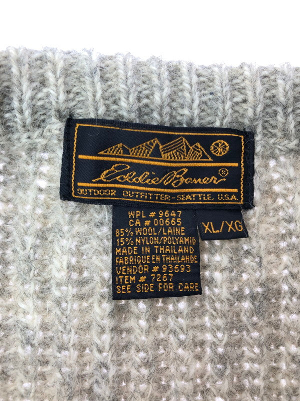 【中古品】【メンズ】 EDDIE BAUER エディー バウアー 80's WOOL KNIT SWEATER 80年代 ウール ニット セーター ヴィンテージ トップス 146-260611-rt-19-tagh サイズ：XL カラー：グレー 万代Net店