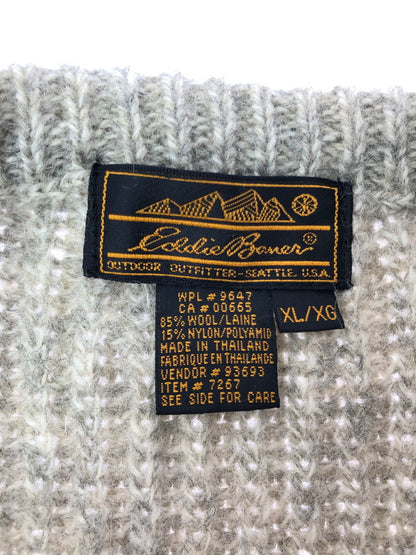 【中古品】【メンズ】 EDDIE BAUER エディー バウアー 80's WOOL KNIT SWEATER 80年代 ウール ニット セーター ヴィンテージ トップス 146-260611-rt-19-tagh サイズ：XL カラー：グレー 万代Net店