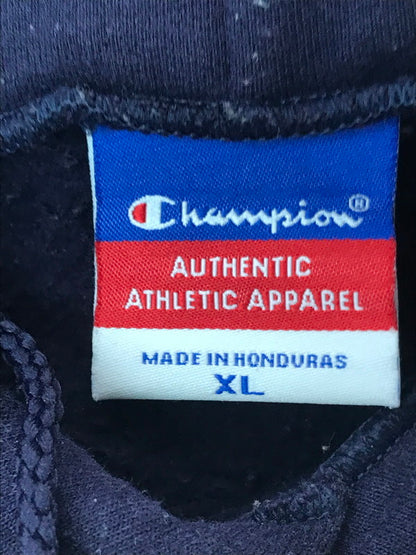 【中古品】【メンズ】 CHAMPION チャンピオン 00's EMERSON COLLEGE HOODIE PURPLE フロント ロゴ フーディー パーカー トップス 146-260917-rt-31-tagh サイズ：XL カラー：パープル 万代Net店