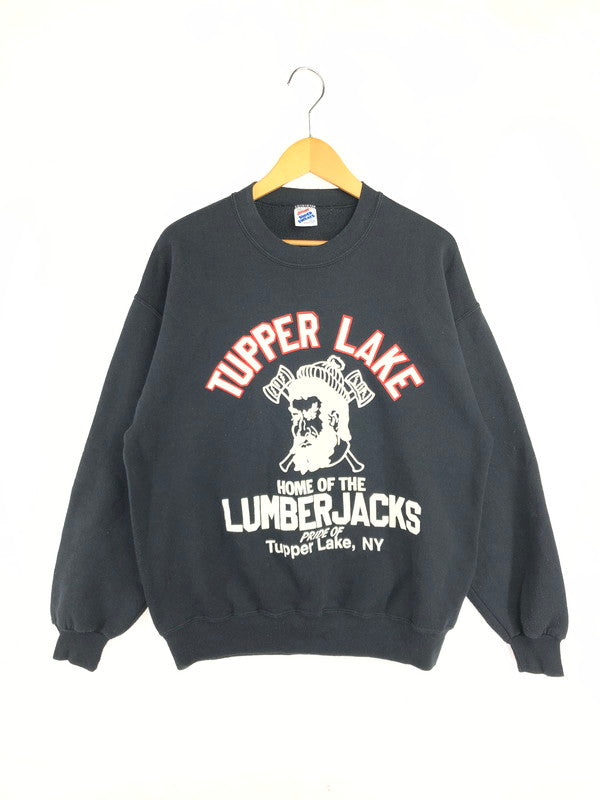 【中古品】【メンズ】 JERZEES ジャージーズ 90's TUPPER LAKE SWEATSHIRT 90年代 タッパー レイク スウェット シャツ トレーナー USA製 トップス 146-260611-rt-27-tagh サイズ：L カラー：ブラック 万代Net店