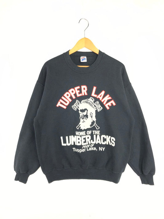 【中古品】【メンズ】 JERZEES ジャージーズ 90's TUPPER LAKE SWEATSHIRT 90年代 タッパー レイク スウェット シャツ トレーナー USA製 トップス 146-260611-rt-27-tagh サイズ：L カラー：ブラック 万代Net店