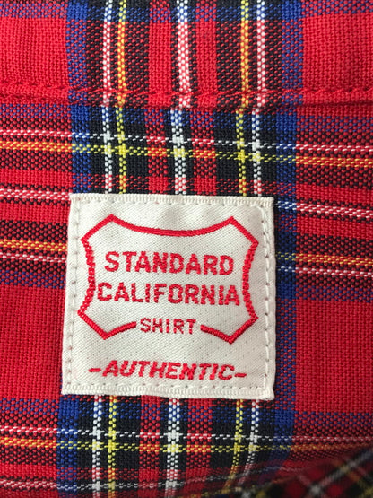 【中古美品】【メンズ】 STANDARD CALIFORNIA スタンダード カルフォルニア SD TARTAN CHECK B.D SHIRT タータン チェック ボタンダウン シャツ トップス 145-260619-rt-21-tagh サイズ：M カラー：レッド 万代Net店