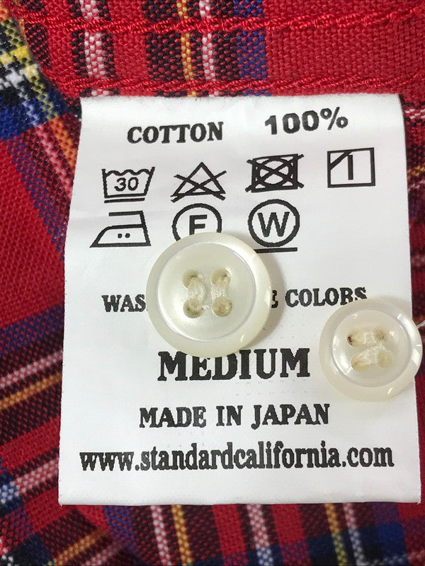 【中古美品】【メンズ】 STANDARD CALIFORNIA スタンダード カルフォルニア SD TARTAN CHECK B.D SHIRT タータン チェック ボタンダウン シャツ トップス 145-260619-rt-21-tagh サイズ：M カラー：レッド 万代Net店