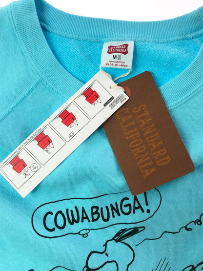 【中古美品】【メンズ】 STANDARD CALIFORNIA スタンダード カルフォルニア × SNOOPY COWABUNGA! スヌーピー・カウアバンガ CREW SWEAT クルー スウェット トレーナー トップス 145-260619-rt-23-tagh サイズ：M カラー：ブルー 万代Net店