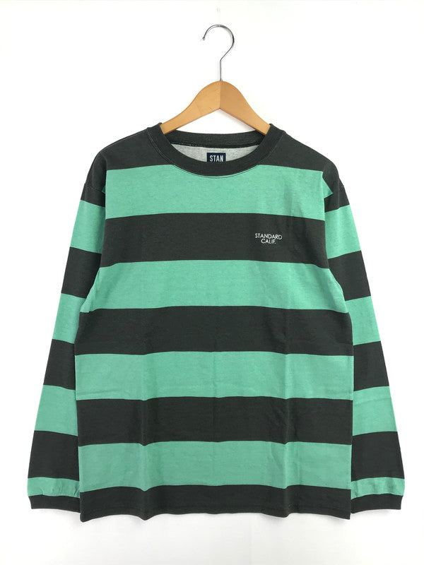 【中古品】【メンズ】 STANDARD CALIFORNIA スタンダード カルフォルニア PRINT BORDER LS プリント ボーダー ロング スリーブ Tシャツ トップス 145-260619-rt-22-tagh サイズ：M カラー：グリーン 万代Net店