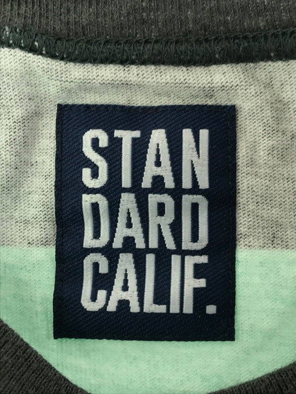 【中古品】【メンズ】 STANDARD CALIFORNIA スタンダード カルフォルニア PRINT BORDER LS プリント ボーダー ロング スリーブ Tシャツ トップス 145-260619-rt-22-tagh サイズ：M カラー：グリーン 万代Net店