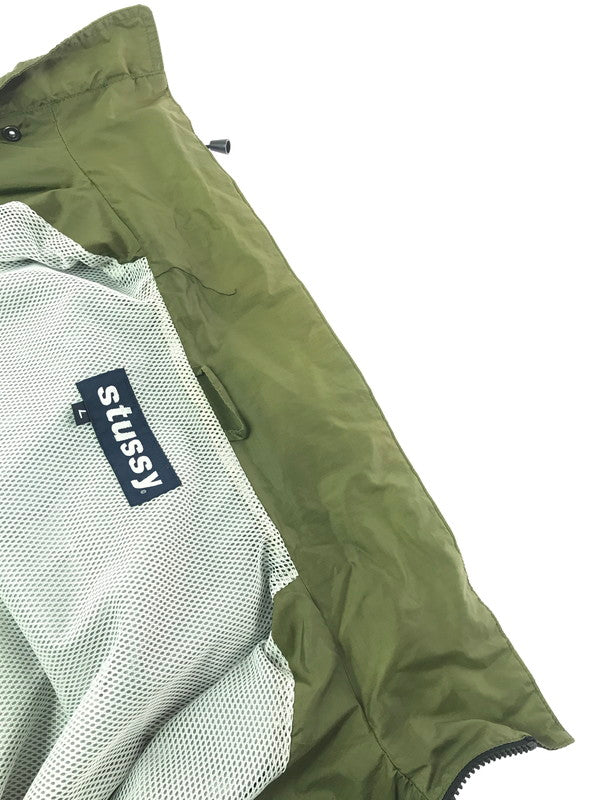 【現状渡し品】【メンズ】 OLD STUSSY オールド ステューシー 90S STOWABLE HOODED 2-TONE NYLON JACKET ツートン カラー ナイロン ジャケット ライトアウター 142-260619-rt-28-tagh サイズ：L カラー：ブラック/オリーブ 万代Net店
