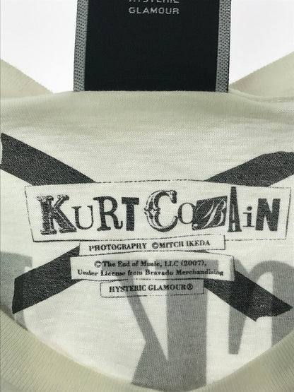 【中古品】【メンズ】 HYSTERIC GLAMOUR ヒステリック グラマー KURT COBAIN PICK ME T-SHIRT 4CT-4643 カート コバーン ピック ミー Tシャツ 140-260619-rt-11-tagh サイズ：L カラー：ホワイト 万代Net店