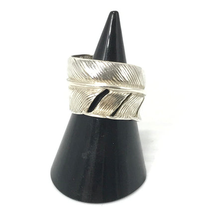 【中古品】【メンズ】 SV925 FEATHER RING フェザー リング 指輪 アクセサリー 191-260624-na-03-tagh カラー：シルバー/ゴールド 万代Net店