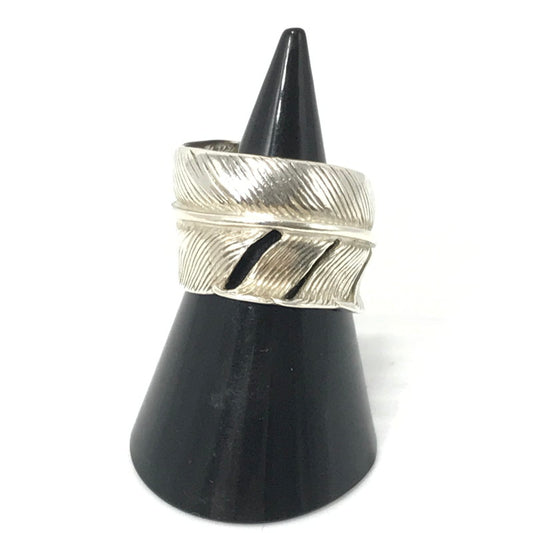 【中古品】【メンズ】 SV925 FEATHER RING フェザー リング 指輪 アクセサリー 191-260624-na-03-tagh カラー：シルバー/ゴールド 万代Net店