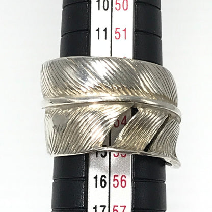 【中古品】【メンズ】 SV925 FEATHER RING フェザー リング 指輪 アクセサリー 191-260624-na-03-tagh カラー：シルバー/ゴールド 万代Net店