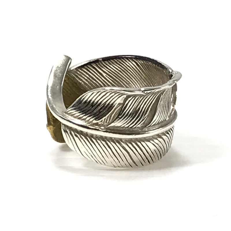 【中古品】【メンズ】 SV925 FEATHER RING フェザー リング 指輪 アクセサリー 191-260624-na-03-tagh カラー：シルバー/ゴールド 万代Net店