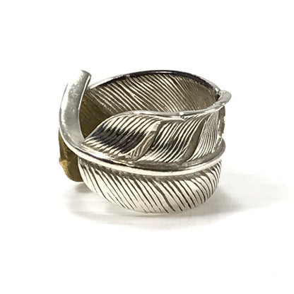 【中古品】【メンズ】 SV925 FEATHER RING フェザー リング 指輪 アクセサリー 191-260624-na-03-tagh カラー：シルバー/ゴールド 万代Net店