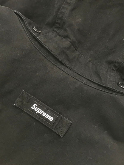 【中古品】【メンズ】 SUPREME シュプリーム 23AW LEATHER COLLAR UTILITY JACKET レザー カラー ユーティリティ ジャケット ライトアウター 149-260701-rt-19-tag サイズ：L カラー：ブラック 万代Net店