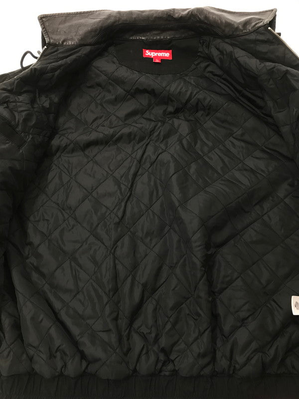 【中古品】【メンズ】 SUPREME シュプリーム 23AW LEATHER COLLAR UTILITY JACKET レザー カラー ユーティリティ ジャケット ライトアウター 149-260701-rt-19-tag サイズ：L カラー：ブラック 万代Net店
