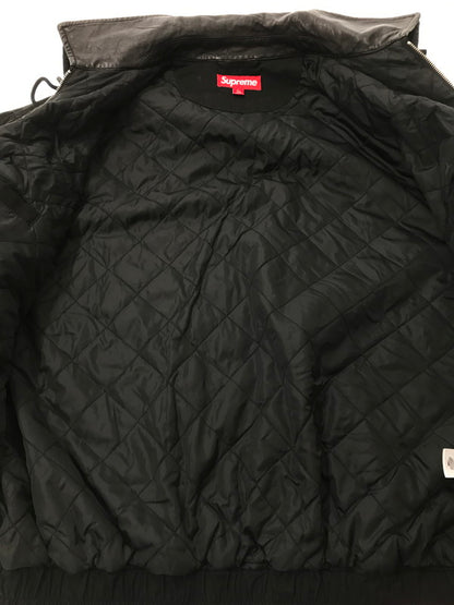 【中古品】【メンズ】 SUPREME シュプリーム 23AW LEATHER COLLAR UTILITY JACKET レザー カラー ユーティリティ ジャケット ライトアウター 149-260701-rt-19-tag サイズ：L カラー：ブラック 万代Net店