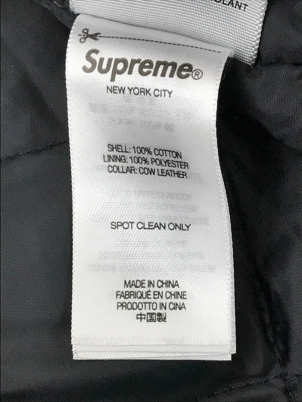 【中古品】【メンズ】 SUPREME シュプリーム 23AW LEATHER COLLAR UTILITY JACKET レザー カラー ユーティリティ ジャケット ライトアウター 149-260701-rt-19-tag サイズ：L カラー：ブラック 万代Net店