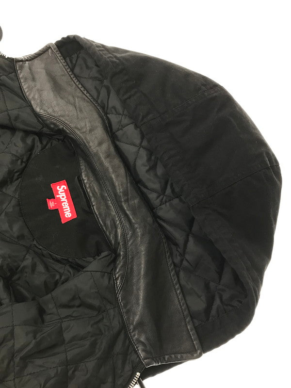 【中古品】【メンズ】 SUPREME シュプリーム 23AW LEATHER COLLAR UTILITY JACKET レザー カラー ユーティリティ ジャケット ライトアウター 149-260701-rt-19-tag サイズ：L カラー：ブラック 万代Net店