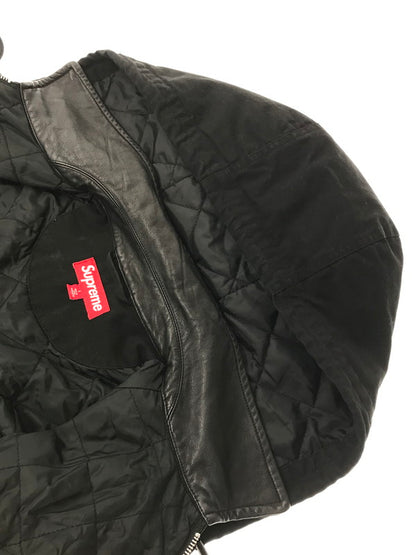 【中古品】【メンズ】 SUPREME シュプリーム 23AW LEATHER COLLAR UTILITY JACKET レザー カラー ユーティリティ ジャケット ライトアウター 149-260701-rt-19-tag サイズ：L カラー：ブラック 万代Net店