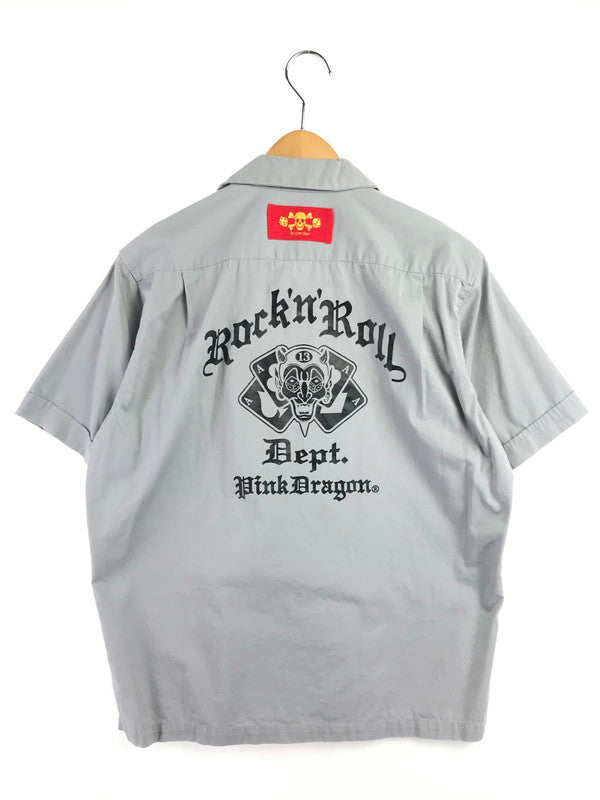 【中古品】【メンズ】 CREAM SODA クリーム ソーダ HEAVEN UNDER GROUND ROCK'N'ROLL S S WORK SHIRT ヘブン・アンダー・グラウンド ロックンロール ワークシャツ 142-260619-rt-17-tagh サイズ：M カラー：グレー 万代Net店