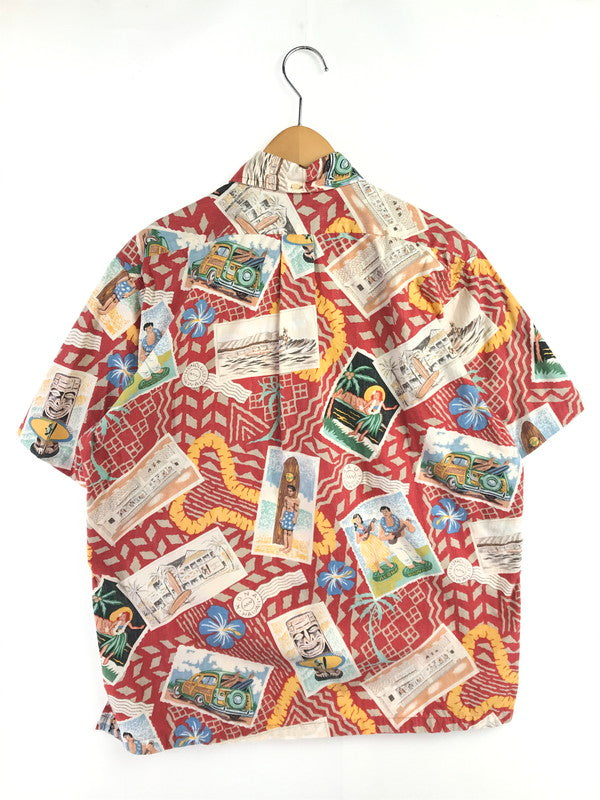 【中古品】【メンズ】 REYN SPOONER レイン スプーナー 90's PULLOVER ALOHA SHIRT プルオーバー アロハ シャツ トップス 146-260619-rt-18-tagh サイズ：M カラー：レッド 万代Net店
