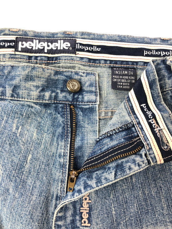 【中古品】【メンズ】 PELLEPELLE ペレペレ 00's WIDE DENIM PANTS 2000年代 ワイド デニム パンツ 香港製 ジーンズ ボトムス 157-260624-rt-08-tagh サイズ：W44 カラー：インディゴ 万代Net店