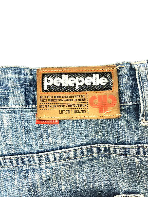 【中古品】【メンズ】 PELLEPELLE ペレペレ 00's WIDE DENIM PANTS 2000年代 ワイド デニム パンツ 香港製 ジーンズ ボトムス 157-260624-rt-08-tagh サイズ：W44 カラー：インディゴ 万代Net店