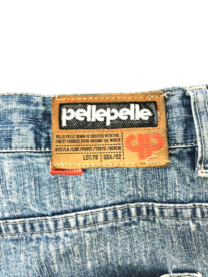 【中古品】【メンズ】 PELLEPELLE ペレペレ 00's WIDE DENIM PANTS 2000年代 ワイド デニム パンツ 香港製 ジーンズ ボトムス 157-260624-rt-08-tagh サイズ：W44 カラー：インディゴ 万代Net店