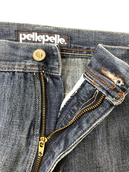 【中古品】【メンズ】 PELLEPELLE ペレペレ 00's WIDE DENIM PANTS 2000年代 ワイド デニム パンツ 香港製 ジーンズ ボトムス 157-260624-rt-06-tagh サイズ：W44 カラー：インディゴ 万代Net店