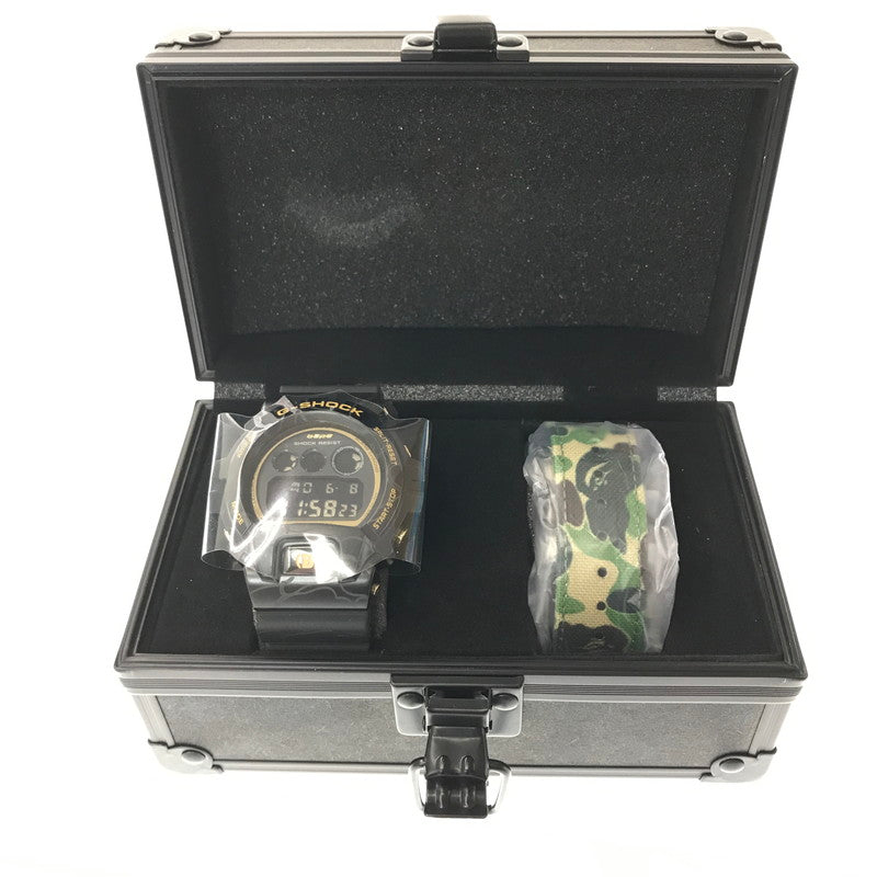 【中古美品】【メンズ】 G-SHOCK ジーショック ×A BATHING APE アベイシングエイプ GM-6900BAPE BAPE® 30TH ANNIVERSARY EXCLUSIVE MODEL ベイプ 30周年 デジタル クォーツ 腕時計 196-260608-na-01-tagh カラー：ブラック 万代Net店