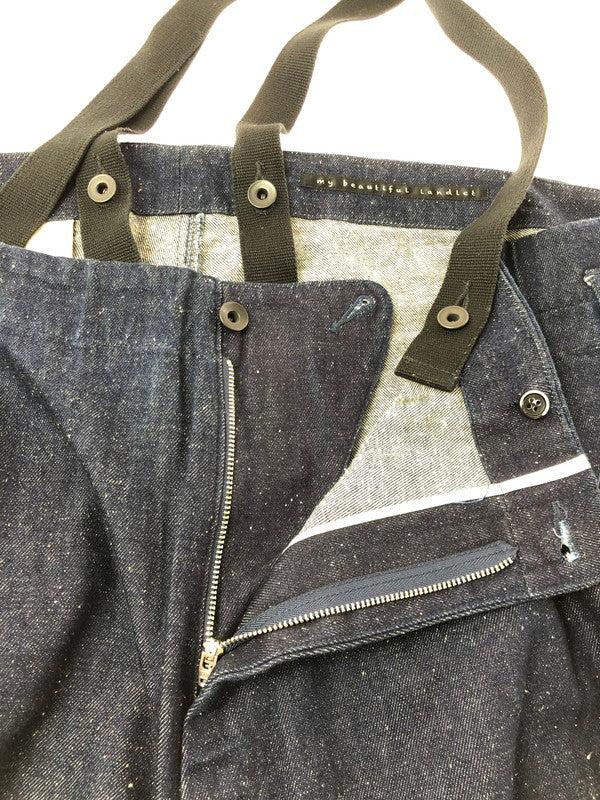 【中古品】【メンズ】 MY BEAUTIFUL LANDLET マイ ビューティフル ランドレット SUSPENDERS BIG DENIM PANTS サスペンダー ビッグ デニム パンツ ジーンズ ボトムス 151-260624-rt-05-tagh サイズ：1 カラー：インディゴ 万代Net店