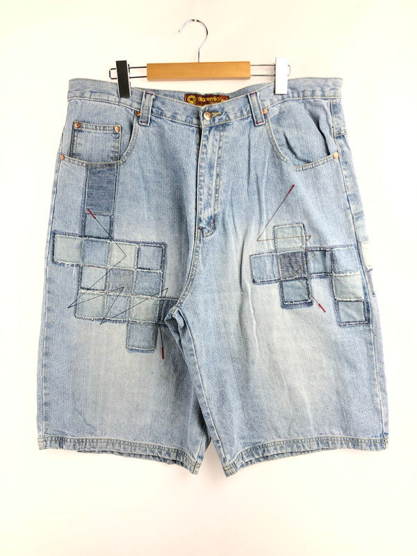 【中古品】【メンズ】 AKADEMIKS アカデミクス PATCHWORKS DENIM SHORTS パッチワーク デニム ショートパンツ ボトムス 157-260624-rt-01-tagh サイズ：38 カラー：インディゴ 万代Net店