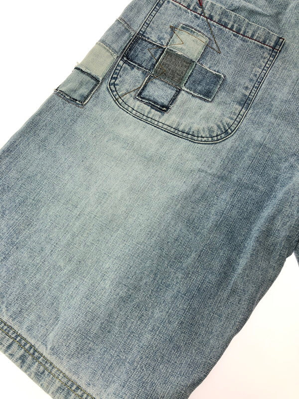 【中古品】【メンズ】 AKADEMIKS アカデミクス PATCHWORKS DENIM SHORTS パッチワーク デニム ショートパンツ ボトムス 157-260624-rt-01-tagh サイズ：38 カラー：インディゴ 万代Net店